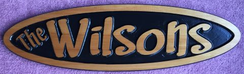 Oval wood sign